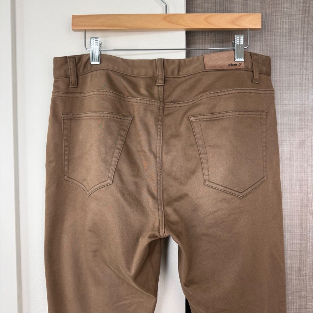Johnnie O Khaki Brown Terry Cloth 5 Pocket Pants Stretch Size 33 - Picture 9 of 13